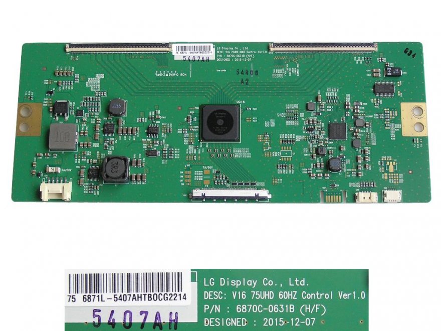 LCD modul T-CON 6871L-5407A / T-con board 6870C-0631B / V16 75UHD 60Hz Control Ver1.0 - Kliknutím na obrázek zavřete