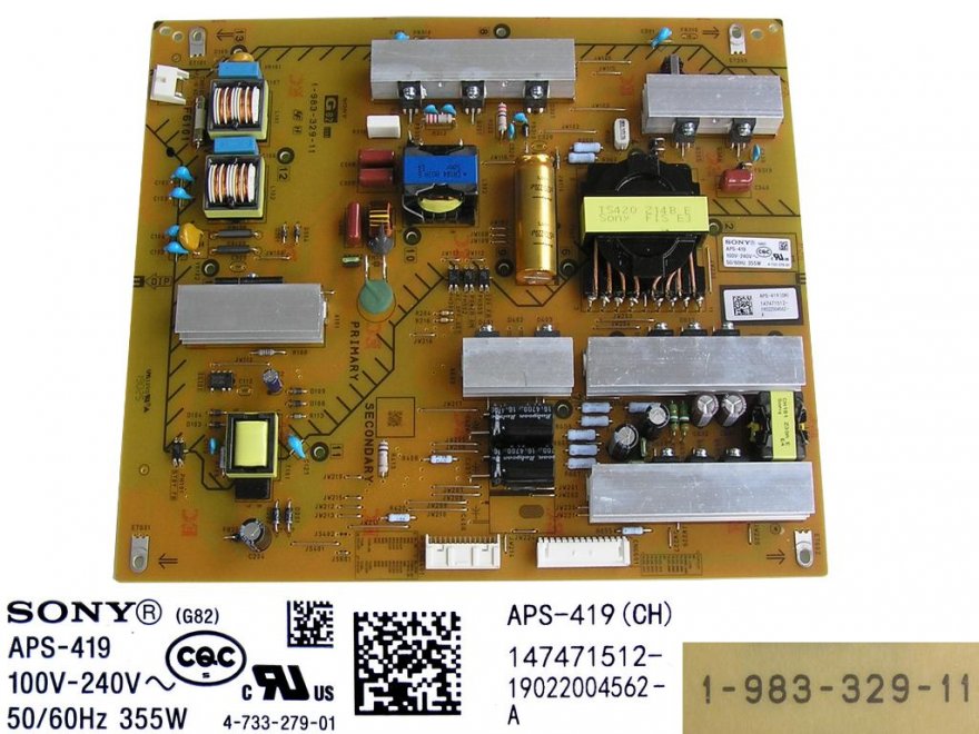 LCD modul zdroj APS-419 / 1-983-329-11 / POWER SUPPLY BOARD 147471512 / 19022004562-A - Kliknutím na obrázek zavřete