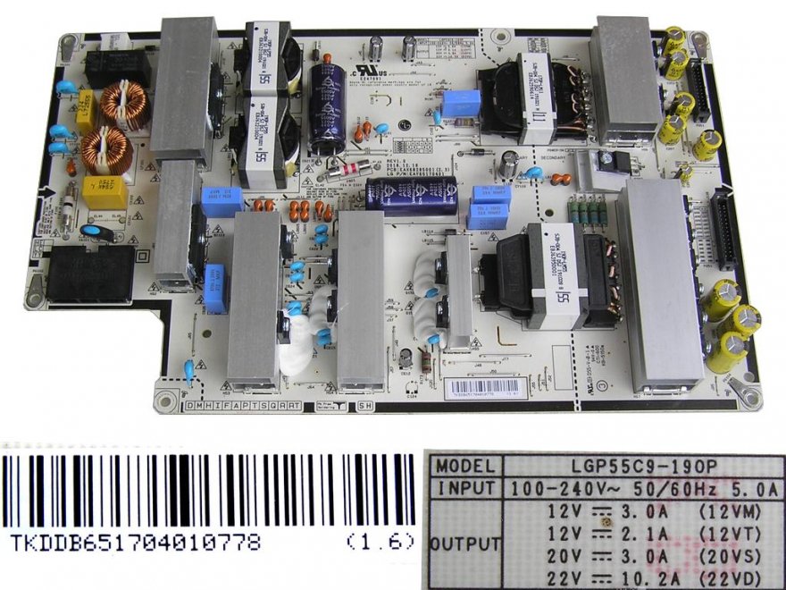 LCD modul zdroj EAY65170401 / Power supply assembly LGP55C9-190P / EAY65170401 - Kliknutím na obrázek zavřete