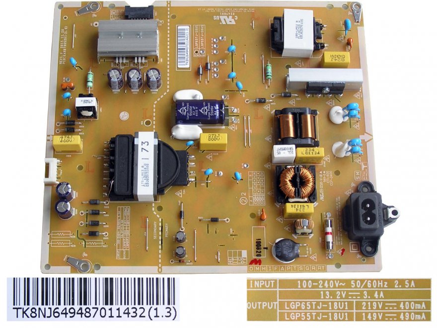 LCD modul zdroj EAY64948701 / Power supply assembly LGP55TJ-18U1 / EAY64948701 - Kliknutím na obrázek zavřete