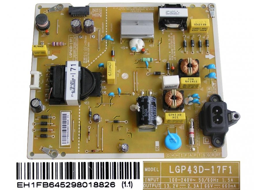 LCD modul zdroj EAY64529801 / Power supply assembly LGP43D-17F1 / EAY64529801 - Kliknutím na obrázek zavřete