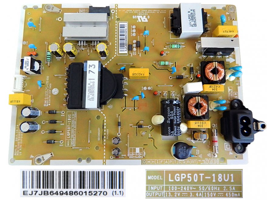 LCD modul zdroj EAY64948601 / Power supply assembly LGP50T-18U1 / EAY64948601 - Kliknutím na obrázek zavřete