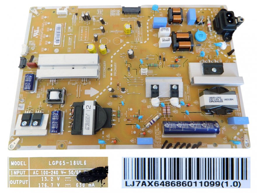 LCD modul zdroj EAY64868601 / Power supply assembly LGP65-18UL6 / EAY64868601 - Kliknutím na obrázek zavřete