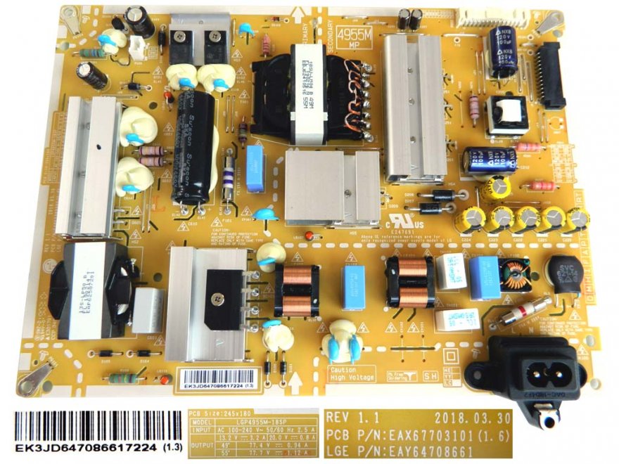 LCD modul zdroj EAY64708661 / Power supply assembly LGP4955M-18SP / EAY64708661 - Kliknutím na obrázek zavřete