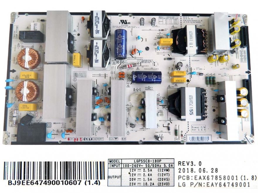 LCD modul zdroj EAY64749001 / Power supply assembly LGP55C8-18OP / EAY64749001 - Kliknutím na obrázek zavřete