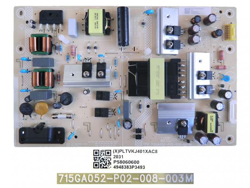 LCD modul zdroj PLTVKJ401XAC8 / SMPS power supply board 715GA052-P02-008-003M / Philips 996592006144 - Kliknutím na obrázek zavřete