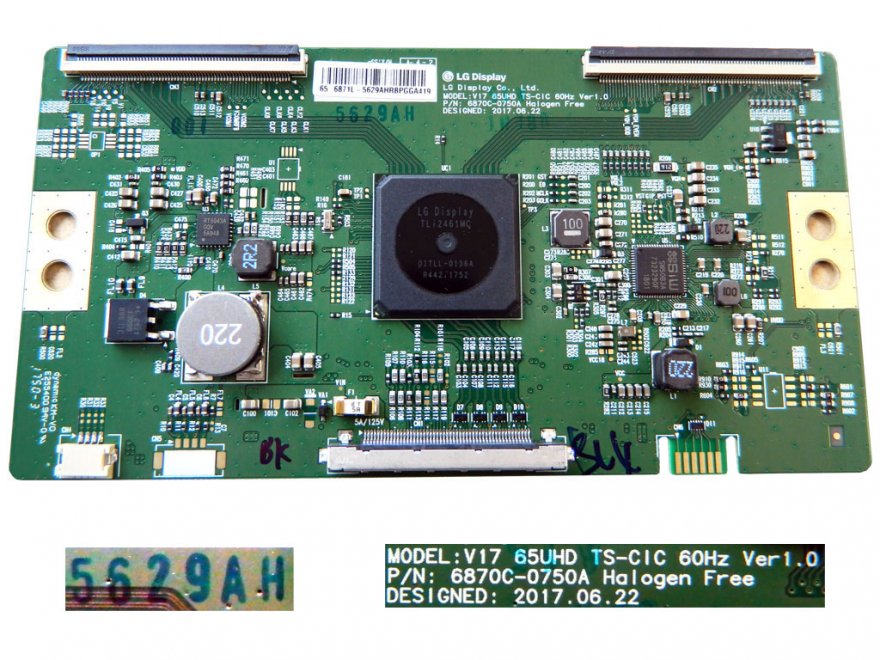 LCD modul T-CON 6871L-5629A / T-con board 6870C-0750A / V17 65UHD 60Hz Ver1.0 - Kliknutím na obrázek zavřete