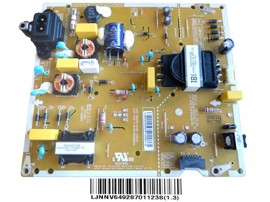 LCD modul zdroj EAY64928701 / Power supply board LGP43T-18F1 / EAY64928701 - Kliknutím na obrázek zavřete