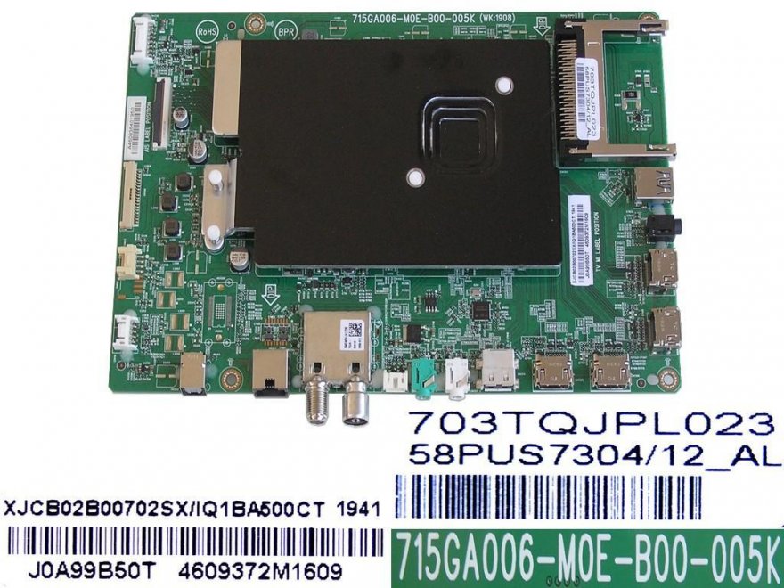 LCD LED modul základní deska Philips XJCB02B00702SX/IQ1BA500CT / Main board assy 715GA006-M0E-B00-005K / 715GA006-M0E-B00-005G / 703TQJPL023 - Kliknutím na obrázek zavřete