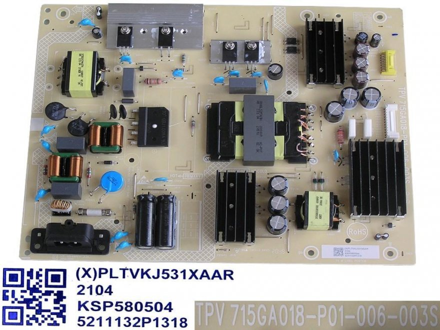 LCD modul zdroj Philips PLTVKJ531XAAR / SMPS power supply board 715GA018-P01-006-003S - Kliknutím na obrázek zavřete