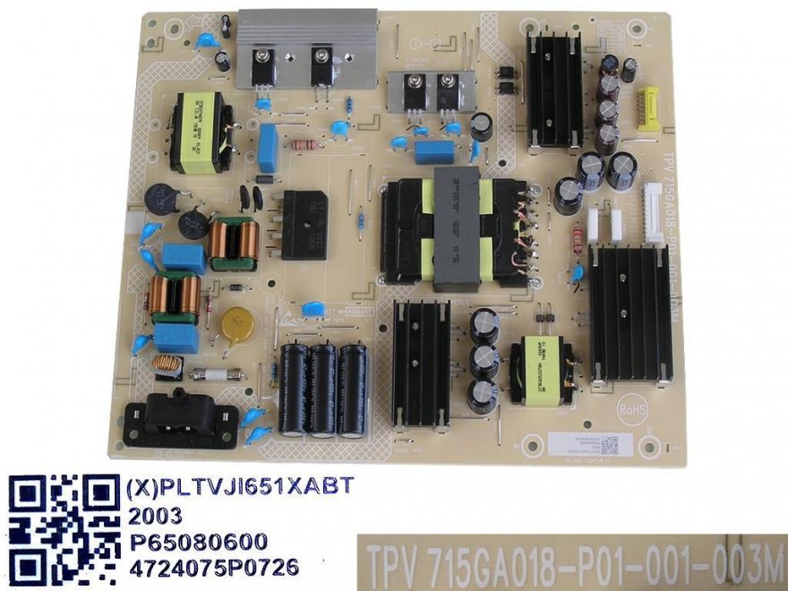 LCD modul zdroj Philips PLTVJI651XABT / SMPS power supply board 715GA018-P01-001-003M - Kliknutím na obrázek zavřete