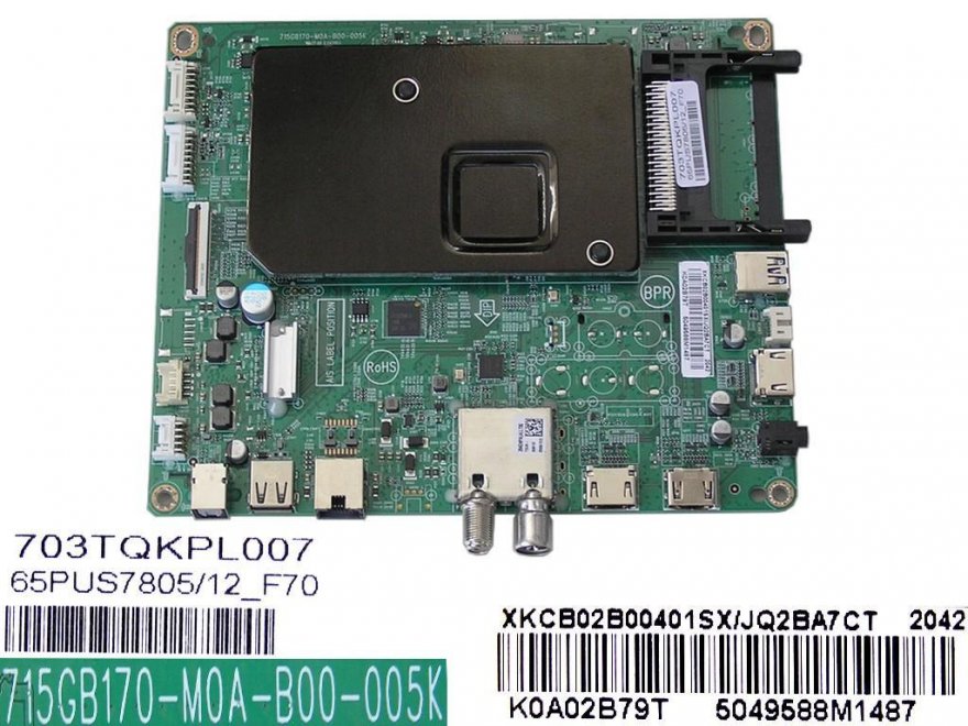 LCD LED modul základní deska Philips XKCB02B00401SX/JQ2BA7CT / Main board assy 715GB170-M0A-B00-005K/ 715GB170-M0A-B00-005Y / 703TQKPL007 - Kliknutím na obrázek zavřete