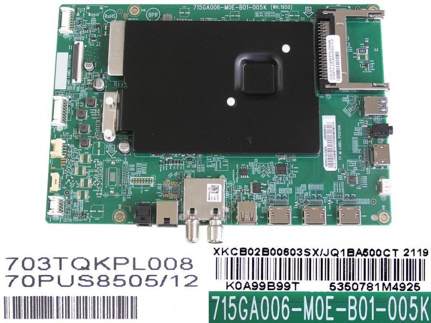 LCD LED modul základní deska Philips XKCB02B00601SX/JQ1BA500CT / Main board assy 715GA006-M0D-B01-005K / 703TQKPL008 - Kliknutím na obrázek zavřete