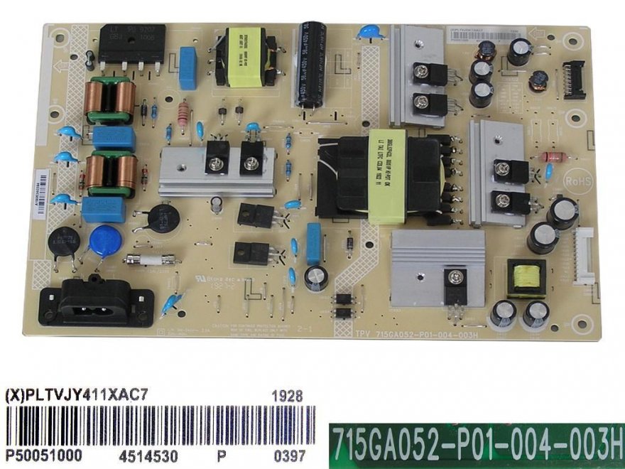 LCD modul zdroj Philips PLTVJY411XAC7 / SMPS power supply board 715GA052-P01-004-003H - Kliknutím na obrázek zavřete