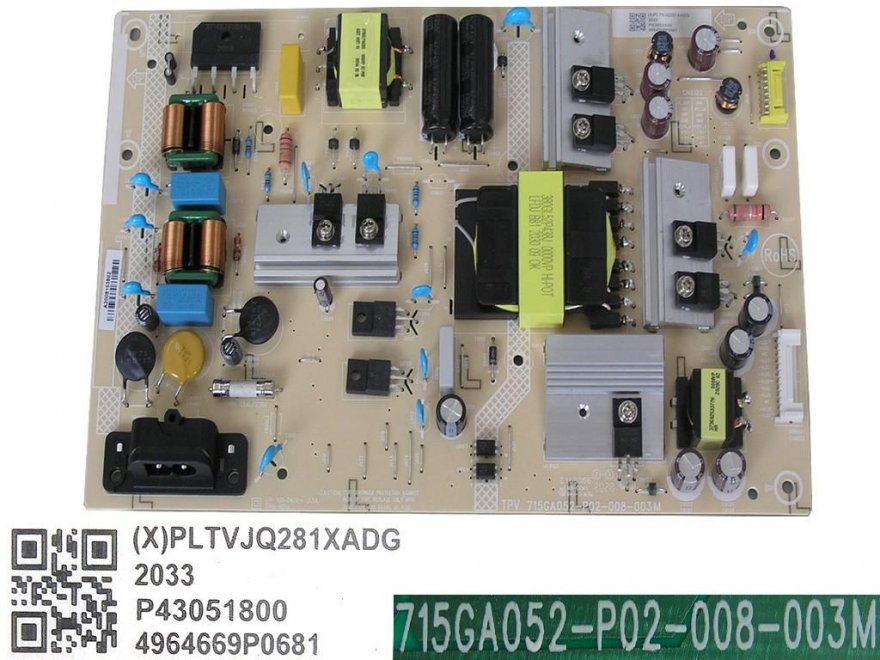 LCD modul zdroj Philips PLTVJQ281XADG / SMPS power supply board 715GA052-P02-008-003M - Kliknutím na obrázek zavřete