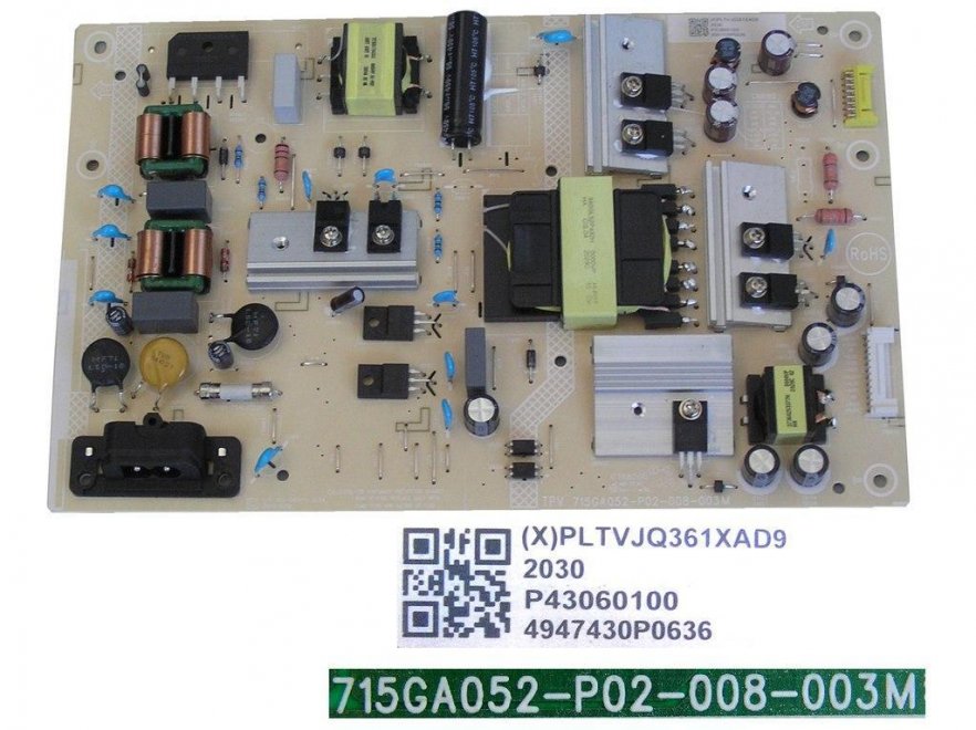 LCD modul zdroj Philips PLTVJQ361XAD9 / SMPS power supply board 715GA052-P02-008-003M - Kliknutím na obrázek zavřete