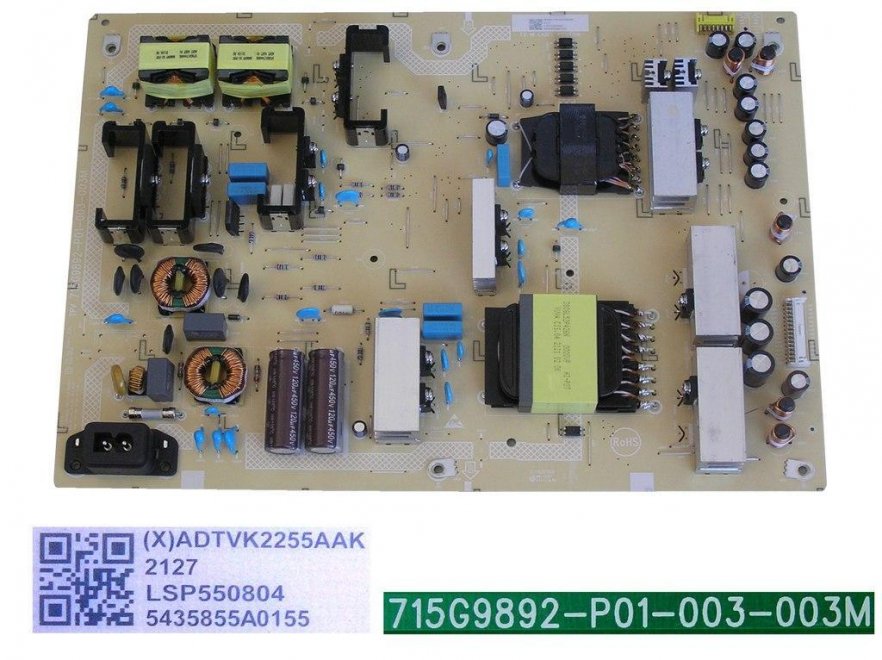 LCD modul zdroj Philips ADTVK2255AAK / SMPS power supply board 715G9892-P01-003-003M - Kliknutím na obrázek zavřete