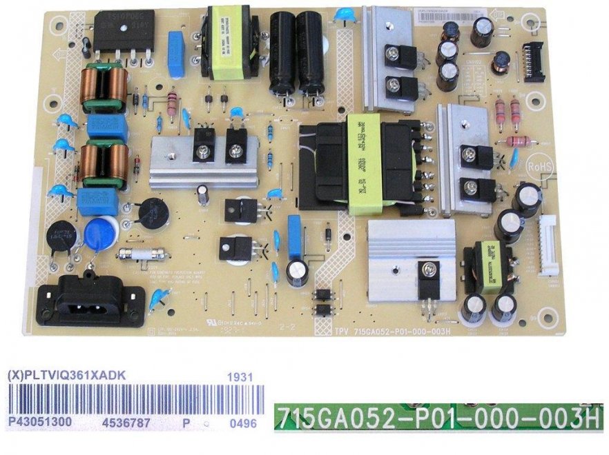 LCD modul zdroj Philips PLTVIQ361XADK / SMPS power supply board 715GA052-P01-000-003H - Kliknutím na obrázek zavřete
