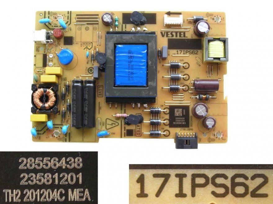 LCD modul zdroj 17IPS62 / SMPS POWER BOARD Vestel 23581201 - Kliknutím na obrázek zavřete