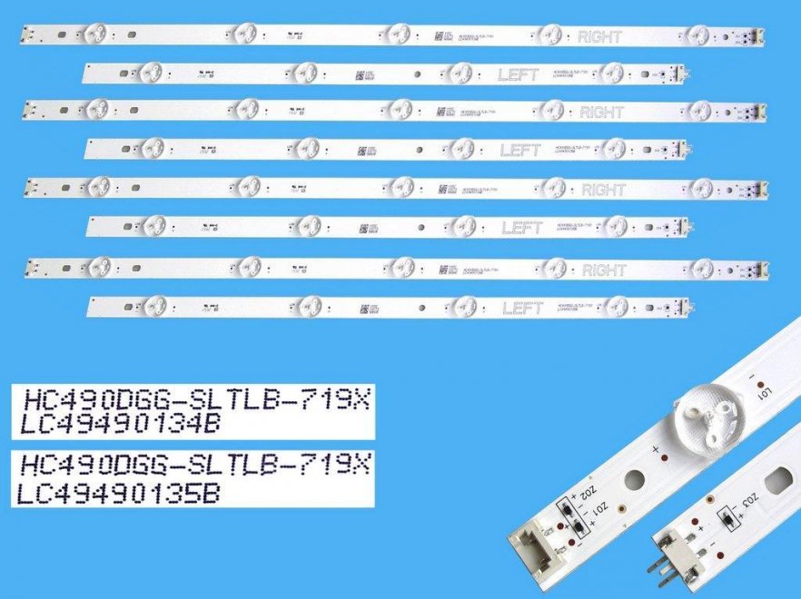 LED podsvit sada LG HC490DGG celkem 8 pásků / DLED TOTAL ARRAY HC490DGG-SLTLB / LC49490134A plus LC49490135A - Kliknutím na obrázek zavřete