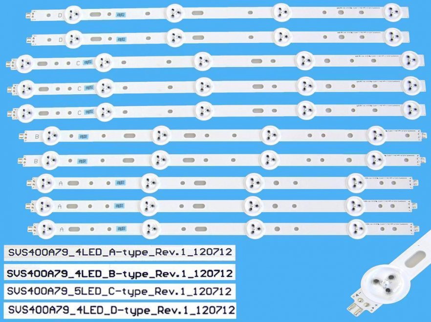 LED podsvit sada Grundig ZCK606AL celkem 10 pásků / DLED BAR SET ZCK FOR 056D40-SS2 / SVS400A79 - Kliknutím na obrázek zavřete