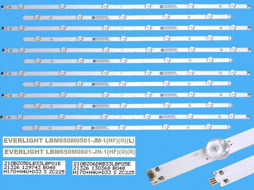 LED podsvit sada Philips LBM650M0501 celkem 12 pásků / DLED TOTAL ARRAY LBM650M0501-JM-1 plus LBM650M0601-JM-1 / 210BZ05DLB33LBP01E plus 210BZ06DRB33LBP05E - Kliknutím na obrázek zavřete