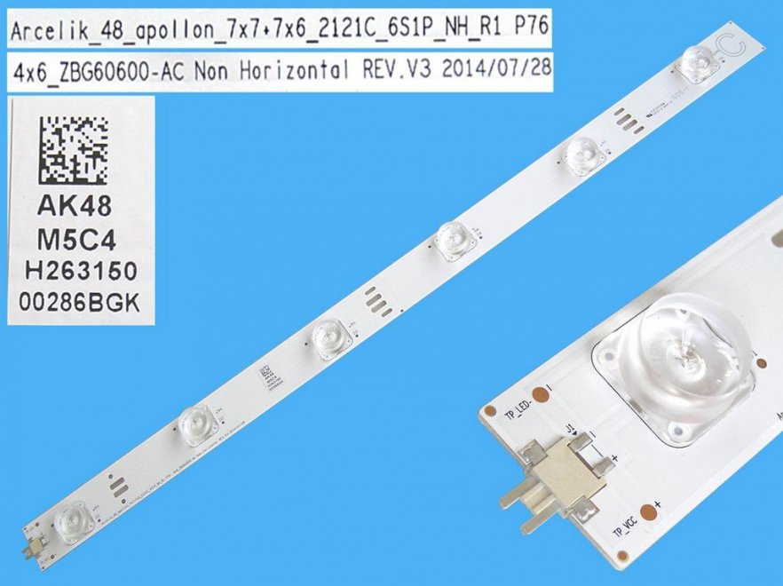 LED podsvit 437mm, 6LED / DLED Backlight 437mm - 6 D-LED, Grundig 759551878100 / ZBG60600-AC - Kliknutím na obrázek zavřete