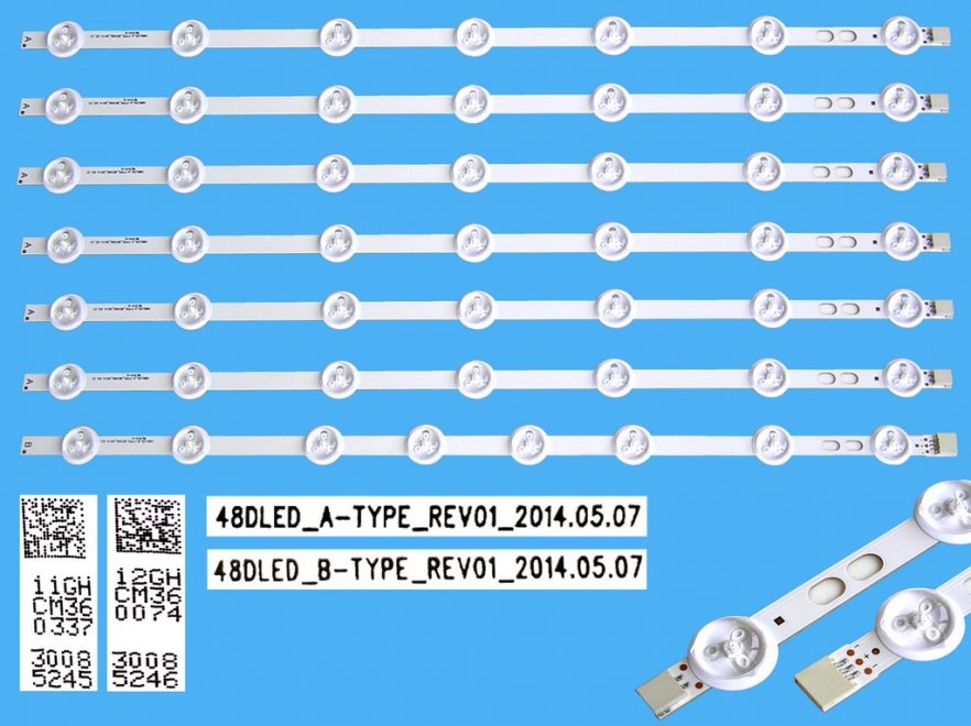 LED podsvit 460mm sada Vestel celkem 7 pásků / D-LED BAR. VESTEL 48DLED FHD 30085245 plus 30085246 - Kliknutím na obrázek zavřete