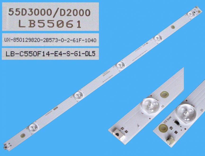 LED podsvit 510mm, 5LED / LED Backlight 510mm - 5 D-LED, LB55061, UX-850129820-2B573 - Kliknutím na obrázek zavřete