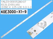 LED podsvit 798mm, 9LED / LED Backlight 798mm - 9 D-LED, 40E3000-X1-9 - type A