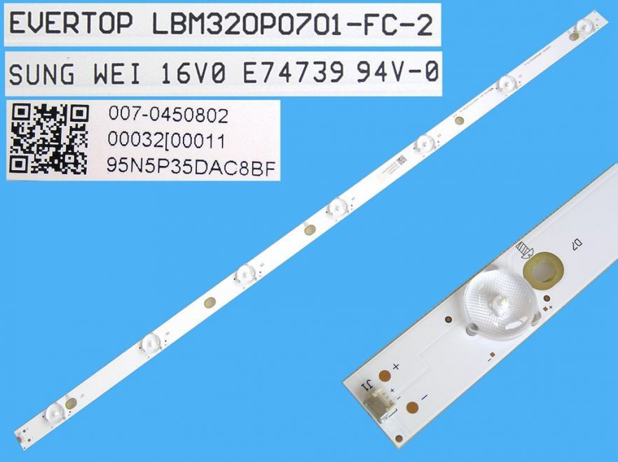 LED podsvit 615mm, 7LED / LED Backlight 615mm - 7 D-LED, LBM320P0701-FC-2 / GJ-2K15 D2P5-315-D307-V1 / 01L68 - Kliknutím na obrázek zavřete