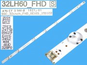 LED podsvit 590mm, 7LED / LED Backlight 615mm - 7DLED, 32LH60_FHD, SSC_32inch_FHD_REV01, část sady AGF79046701, AGF79046601