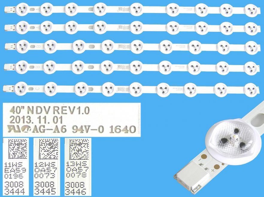 LED podsvit sada vestel 23285152 celkem 5 pásků 355mm / D-LED BAR. 40"BMS DLED DMP N5.5 / 30083444 plus 30083445 plus 30083446 - Kliknutím na obrázek zavřete