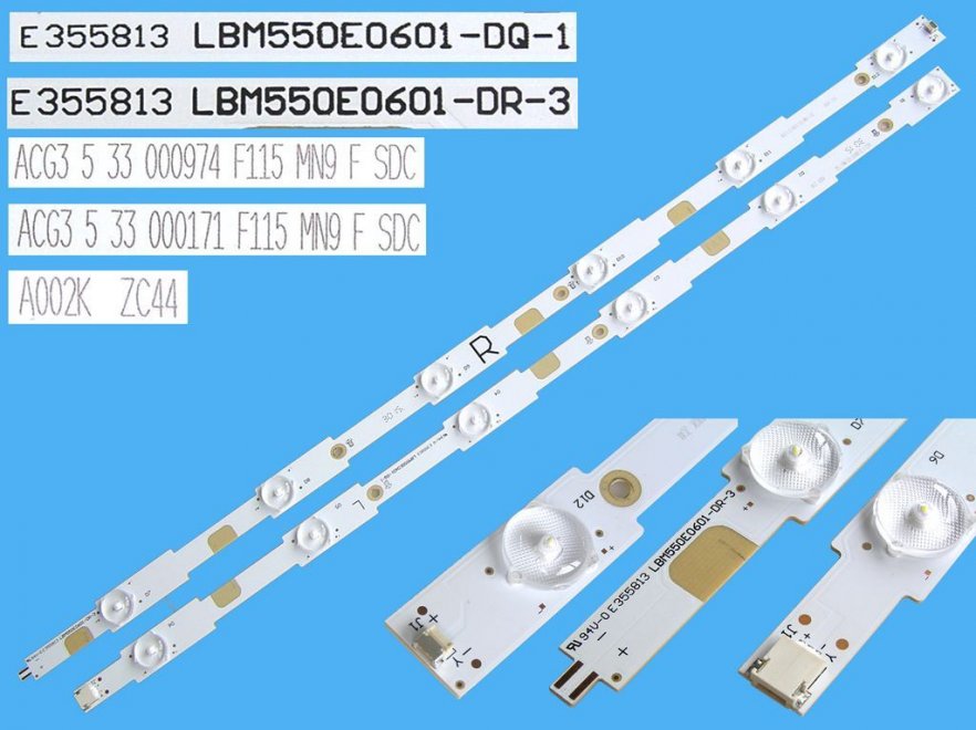 LED podsvit 1080mm sada Philips LBN550E0601-DR-3 plus LBM550E0601-DQ-1 / LED Backlight 1080mm - 12 D-LED - Kliknutím na obrázek zavřete