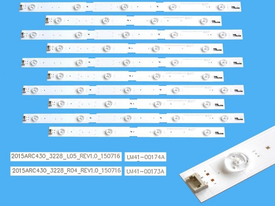 LED podsvit sada Grundig celkem 10 pásků / D-LED Backlight 2015ARC430_3228_L05 / LM41-00174 plus 2015ARC430_3228_R04 / LM41-00173A - Kliknutím na obrázek zavřete