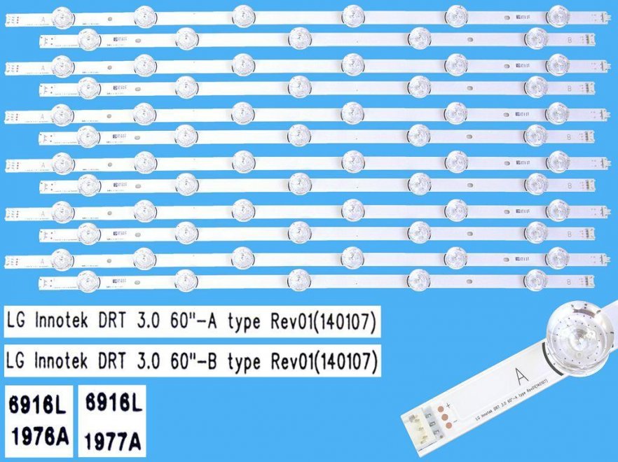 LED podsvit sada LG AGF78401801AL celkem 12 pásků / DLED TOTAL ARRAY AGF78401801AL / 6916L-1976A plus 6916L-1977A / DRT 3.0 60" - Kliknutím na obrázek zavřete