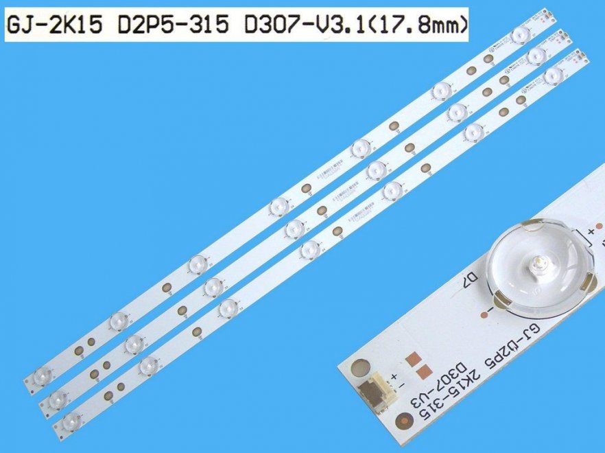 LED podsvit sada Philips GJ-2K15-D2P5-315-D307-V3 náhrada celkem 3 pásky 615mm / DLED ARRAY GJ-2K15-D2P5-315-D307-V3 - Kliknutím na obrázek zavřete