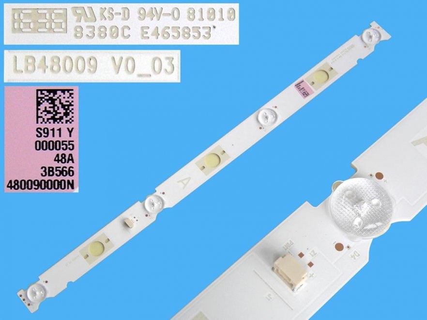 LED podsvit 362mm, 4LED / LED Backlight 362mm - 4DLED, 480080000N / LB48009 V0_03 A-type - Kliknutím na obrázek zavřete