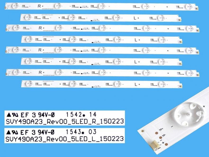 LED podsvit sada Sony SVY490A23 celkem 8 pásků / LED Backlight SVY490A23_Rev00 Left plus SVY490A23_Rev00 Right - Kliknutím na obrázek zavřete