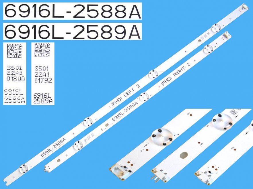LED podsvit sada LG 6916L-2588A plus 6916L-2589A L2 plus R2 / LED Backlight 978mm - 7DLED - Kliknutím na obrázek zavřete