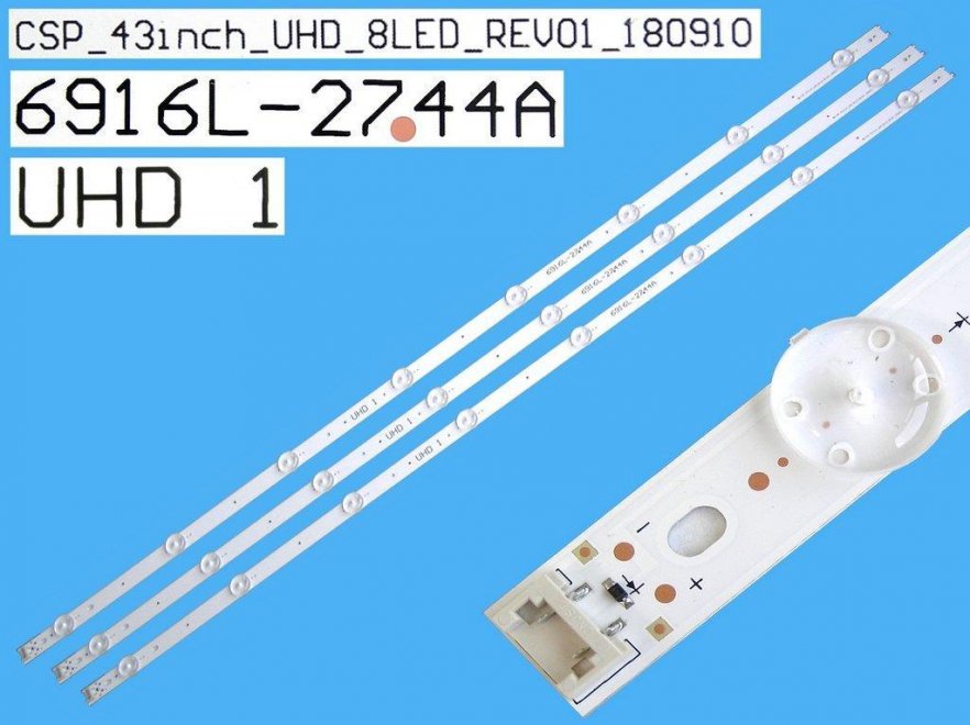 LED podsvit sada LG 6916L-2744AL celkem 3 pásky 842mm / DLED TOTAL ARRAY AGF80305301AL / 6916L-2744A - Kliknutím na obrázek zavřete