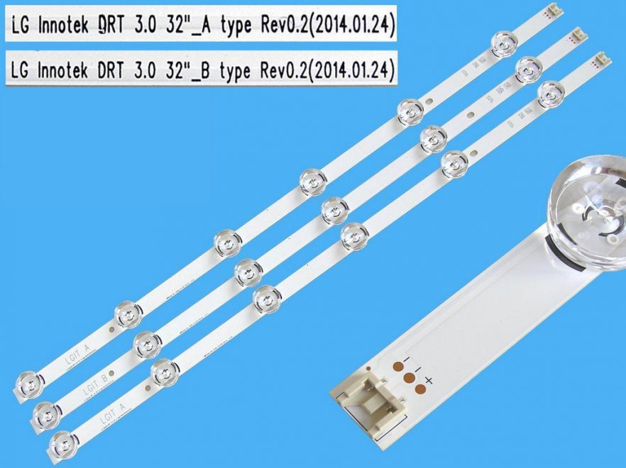 LED podsvit sada LG náhrada AGF78400001AL / AGF78400101AL / AGF78399901AL / AGF79040102AL celkem 3 pásky 590mm / DLED TOTAL ARRAY AGF78400001AL 32LB - Kliknutím na obrázek zavřete