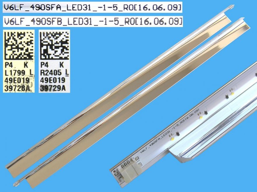 LED podsvit EDGE 1030mm sada Samsung BN96-39728A plus BN96-39729A / LED Backlight 1030mm - 62 LED BN9639728A plus BN9639729A / V6LF_490SFA plus V6LF_490SFB - Kliknutím na obrázek zavřete
