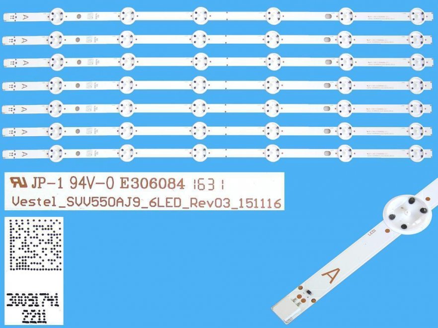 LED podsvit 533mm sada vestel 23353811 celkem 7 pásků / D-LED BAR Vestel_SVV550AJ9_6LED_Rev03_151116 / 30091741 - Kliknutím na obrázek zavřete