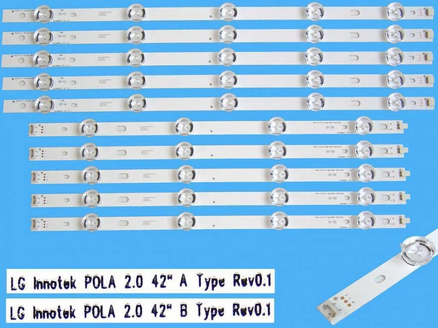 LED podsvit sada 848mm LG náhrada LG42LA celkem 10 pásků / DLED TOTAL ARRAY LG type LG INNOTEK POLA 2.0 42 - Kliknutím na obrázek zavřete
