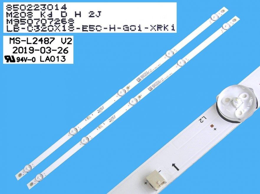 LED podsvit sada TV32" - L celkem 2 pásky 598mm / DLED TOTAL ARRAY LB-0320X18-E5C-H-G01-XRK1 - Kliknutím na obrázek zavřete