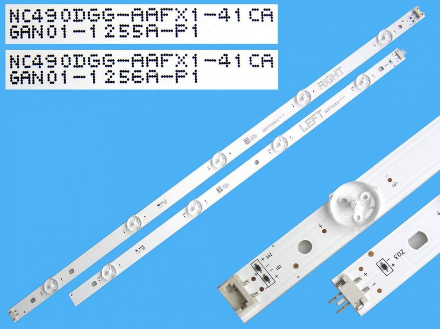 LED podsvit 994mm sada Philips NC490DGG-AAFX1-41CA / LED Backlight 994mm - 9 D-LED GAN01-1255A-P1 plus GAN01-1256A-P1 - Kliknutím na obrázek zavřete