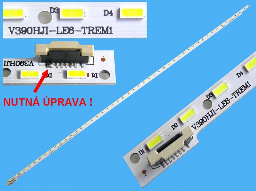 LED podsvit EDGE 488mm / LED Backlight edge 488mm - 48 LED V390HJ1-LE6-TREM1 / ES-ELED-049/48/4020-3V - Kliknutím na obrázek zavřete