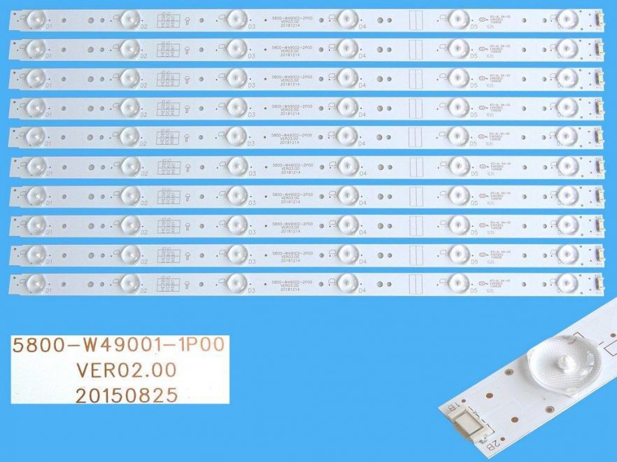 LED podsvit sada Sencor 5800-W49001-1P00 celkem 10 pásků 480mm / D-LED BAR.49" 5800-W49001-2P00 - Kliknutím na obrázek zavřete