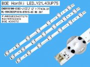 LED podsvit 424mm sada LG celkem 3 kusy / DLED Backlight SSC_Trident_LED_Y21_43UP75 / HL-99430CSP1616-0701S-03 / EAV65022401
